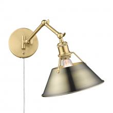 Golden 3306-A1W BCB-AB - Orwell Articulating Wall Sconce in Brushed Champagne Bronze with Aged Brass