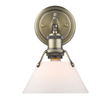 Golden 3306-BA1 AB-OP - Orwell 1-Light Bath Vanity in Aged Brass with Opal Glass