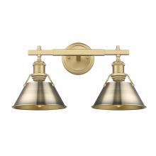 Golden 3306-BA2 BCB-AB - Orwell 2-Light Vanity Light in Brushed Champagne Bronze with Aged Brass