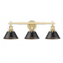 Golden 3306-BA3 BCB-BLK - Orwell 3-Light Vanity Light in Brushed Champagne Bronze with Matte Black