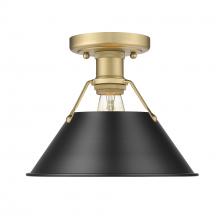 Golden 3306-FM BCB-BLK - Orwell 1-Light Flush Mount in Brushed Champagne Bronze with Matte Black