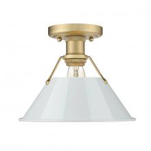 Golden 3306-FM BCB-DB - Orwell 1-Light Flush Mount in Brushed Champagne Bronze with Dusky Blue