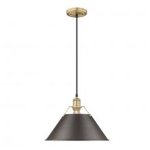 Golden 3306-L BCB-RBZ - Orwell 14" Wide Large Pendant in Brushed Champagne Bronze with Rubbed Bronze