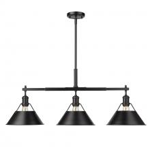 Golden 3306-LP BLK-BLK - Orwell BLK Linear Pendant in Matte Black with Matte Black Shade