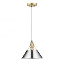 Golden 3306-M BCB-CH - Orwell 10" Wide Medium Pendant in Brushed Champagne Bronze with Chrome