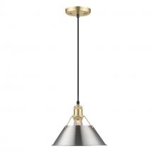 Golden 3306-M BCB-PW - Orwell 10" Wide Medium Pendant in Brushed Champagne Bronze with Pewter