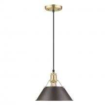 Golden 3306-M BCB-RBZ - Orwell 10" Wide Medium Pendant in Brushed Champagne Bronze with Rubbed Bronze