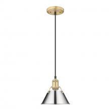 Golden 3306-S BCB-CH - Orwell 7.5" Wide Small Pendant in Brushed Champagne Bronze with Chrome