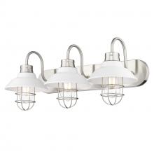 Golden 3320-BA3 PW-WHT - Lana 3 Light Bath Vanity in Pewter with Matte White Shade