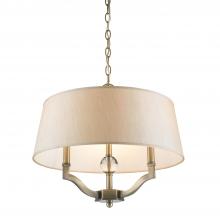 Golden 3500-SF AB-PMT - Waverly Semi-Flush (Convertible) in Aged Brass with Silken Parchment Shade