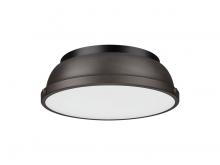 Golden 3602-14 BLK-RBZ - Duncan 3-Light Bath Vanity in Aged Brass with Matte Navy
