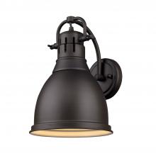 Golden 3602-1W RBZ-RBZ - Duncan 1 Light Wall Sconce in Rubbed Bronze with a Rubbed Bronze Shade