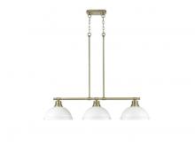 Golden 3602-3LP AB-WHT - Duncan 1-Light Pendant with Chain in Rubbed Bronze with Clear Glass