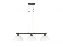 Golden 3602-3LP RBZ-WHT - Calypso 5 Light Pendant in Matte Black with Matte Black Shade