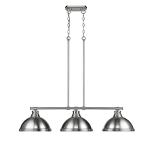 Golden 3602-3LP PW-PW - Duncan Small Pendant with Rod in Pewter with Rubbed Bronze