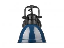 Golden 3602-BA1 BLK-NVY - Duncan 1-Light Bath Vanity in Matte Black with Matte Navy
