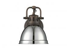 Golden 3602-BA1 RBZ-CH - Duncan 1-Light Bath Vanity in Rubbed Bronze with Chrome