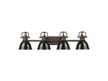 Golden 3602-BA4 RBZ-BK - Duncan 4-Light Bath Vanity in Rubbed Bronze with Black