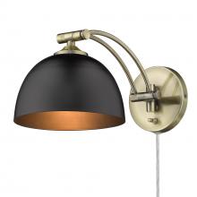 Golden 3688-A1W AB-BLK - 1 Light Articulating Wall Sconce