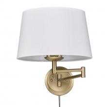 Golden 3692-A1W BCB-MWS - Eleanor Articulating Wall Sconce in Brushed Champagne Bronze with Modern White Shade