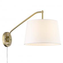 Golden 3694-A1W BCB-MWS - Ryleigh Articulating Wall Sconce in Brushed Champagne Bronze with Modern White Shade