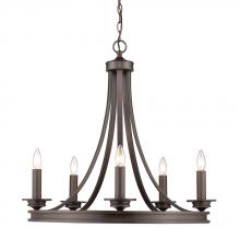 Golden 3863-5 RBZ - 5 Light Chandelier - Candelabra