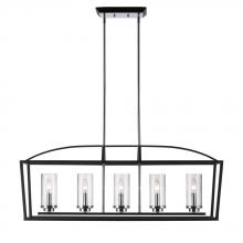 Golden 4309-LP BLK-SD - 5 Light Linear Pendant