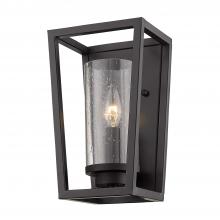 Golden 4309-WSC BLK-BLK-SD - Mercer 1 Light Wall Sconce in Matte Black with Matte Black accents and Seeded Glass