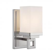 Golden 4444-BA1 PW - Nelio 1 Light Bath Vanity in Pewter with Cased Opal Glass