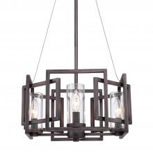 Golden 6068-4P GMT - Marco 4 Light Pendant (Convertible) in Gunmetal Bronze with Clear Glass