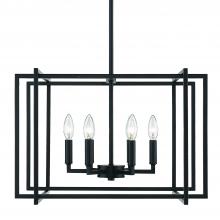 Golden 6070-6 BLK-BLK - Tribeca 6-Light Chandelier in Matte Black with Matte Black Accents