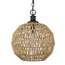 Golden 6933-M BLK-NR - Florence Medium Pendant in Matte Black