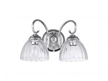 Golden 6952-BA2 CH-CLR - Audra 2-Light Vanity Light in Chrome with Clear Glass