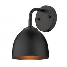 Golden 6956-1W BLK-BLK - Zoey 1-Light Wall Sconce in Matte Black with Matte Black Shade