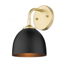 Golden 6956-1W OG-BLK - Zoey 1-Light Wall Sconce in Olympic Gold with Matte Black Shade