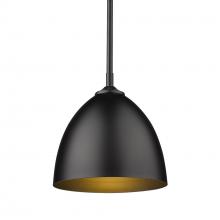 Golden 6956-S BLK-BLK - Zoey Small Pendant in Matte Black with Matte Black Shade