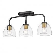 Golden 6958-3SF BLK-BCB-CLR - 3 Light Semi-Flush