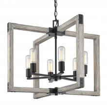 Golden 7808-6 BLK - Lowell 6-Light Chandelier in Matte Black