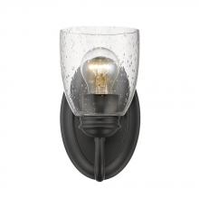 Golden 8001-BA1 BLK-SD - Parrish 1 Light Bath Vanity in Matte Black with Seeded Glass