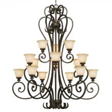 Golden 8063-15L BUS - 3 Tier - 15 Light Chandelier