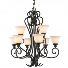 Golden 8106-9 CDB - 2 Tier - 9 Light Chandelier