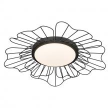 Golden 9132-FM24 NB-OP - Yasmin NB Flush Mount - 24" in Natural Black with Opal Glass Shade