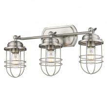 Golden 9808-BA3 PW - Seaport 3-Light Bath Vanity in Silver