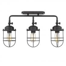 Golden 9808-LSF BLK - 3 Light Linear Semi-Flush - Track Fixture