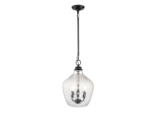 Golden 1088-3P BLK-CLR - Adeline 3-Light Pendant in Matte Black with Clear Glass