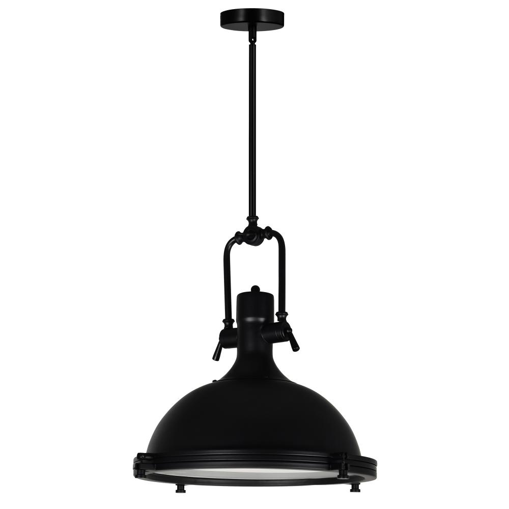 Show 1 Light Down Pendant With Black Finish