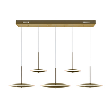 CWI Lighting 1204P43-5-625-A - Ovni LED Island/Pool Table Chandelier With Brass Finish