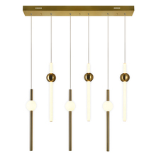 CWI Lighting 1208P32-6-625-RC - Baton LED Island/Pool Table Chandelier With Brass Finish