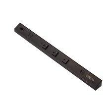 American Lighting ATOM-120V-24-BK - ATOM 24INCH POWER STRIP BLACK FINISH 3 20A TR RECEPTACLES 2 USB 1 RESET SWITCH