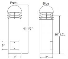 Acuity Brands 3110C H42 8COB 40K MVOLT SYM LDIM LP DDB - 3110 Bollard vandal resistant LED, 42IN